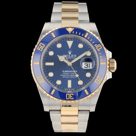 rolex submariner oro acciaio blu|Rolex Submariner stampata.